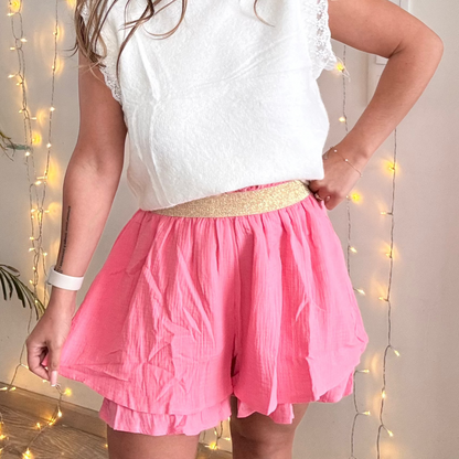 Jupe short SYLVIA CORAIL