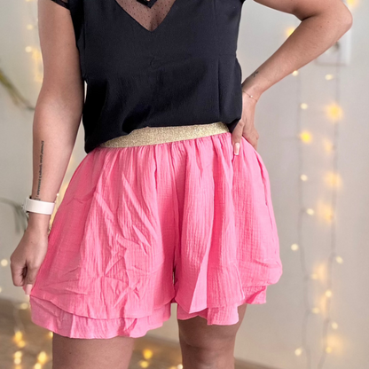 Jupe short SYLVIA CORAIL