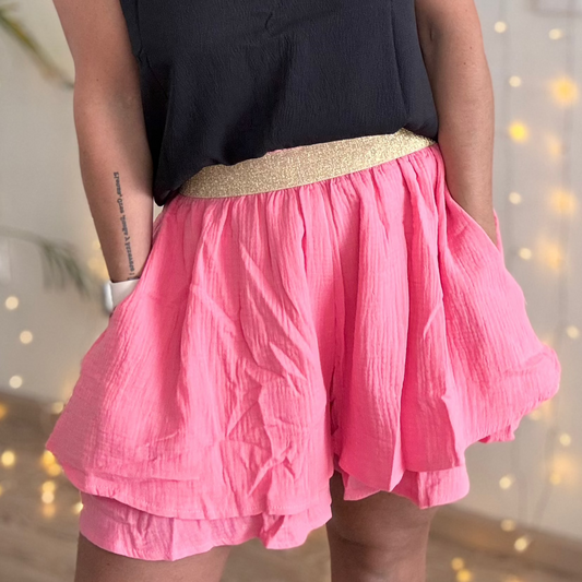 Jupe short SYLVIA CORAIL